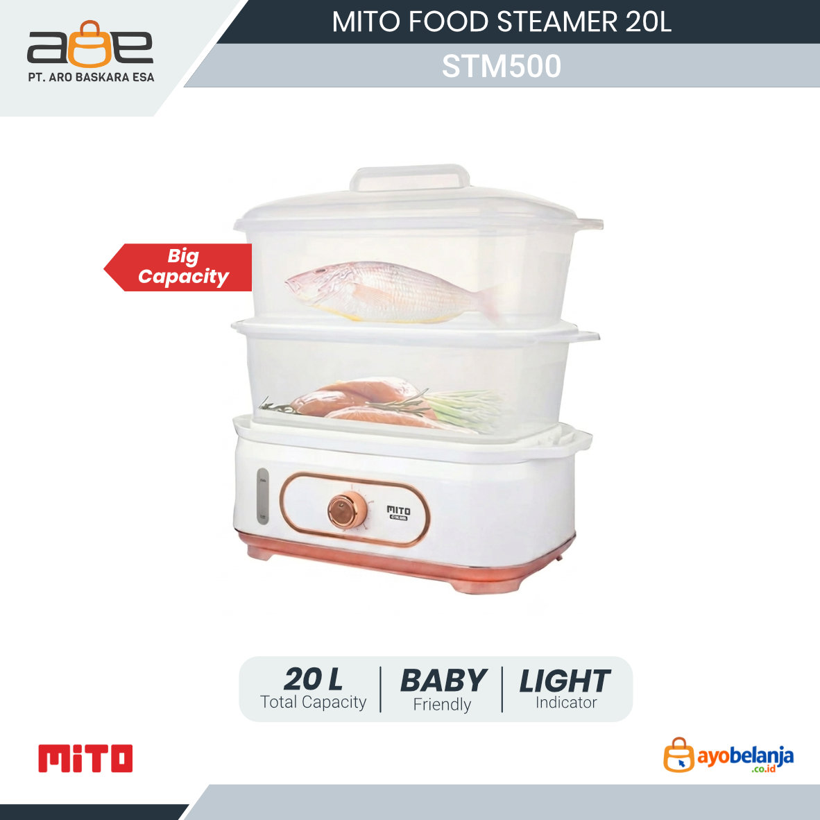 MITO - FOOD STEAMER - STM500 - 20L