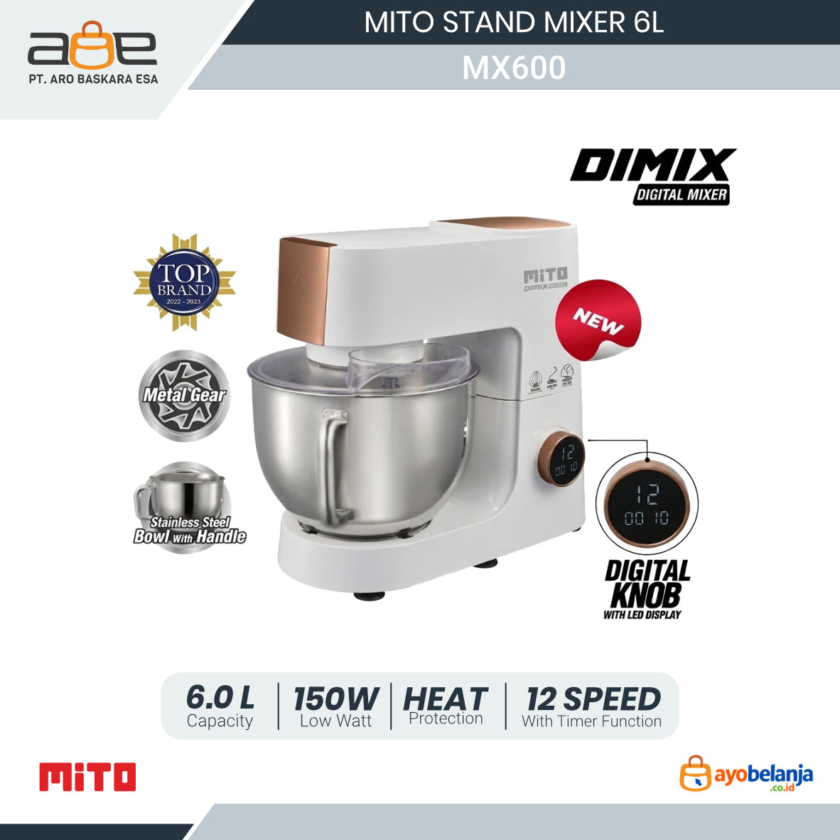 MITO - STAND MIXER - MX600 - 6L